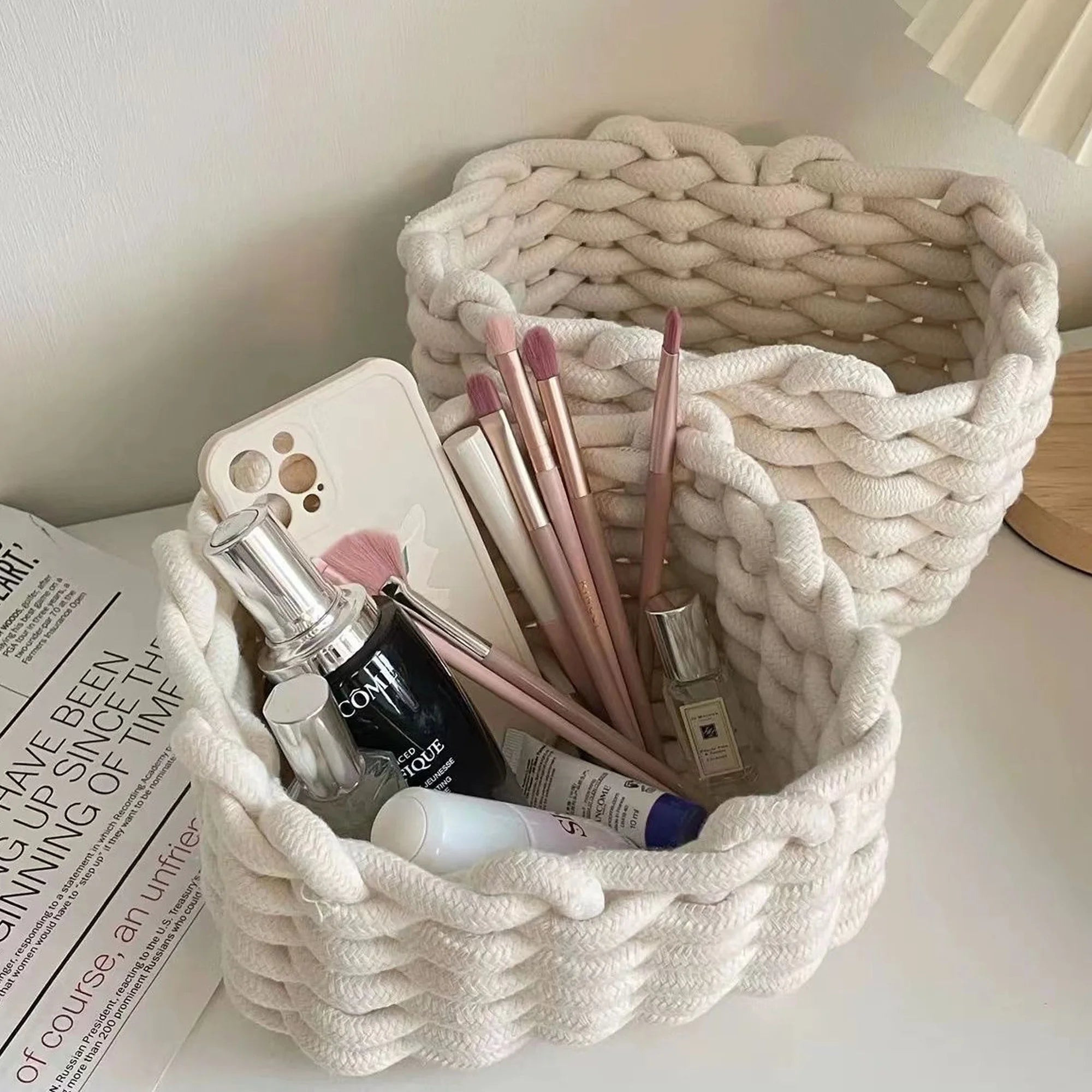 Panier de rangement en corde tressée, fibre naturelle - Nesty (vue 3)