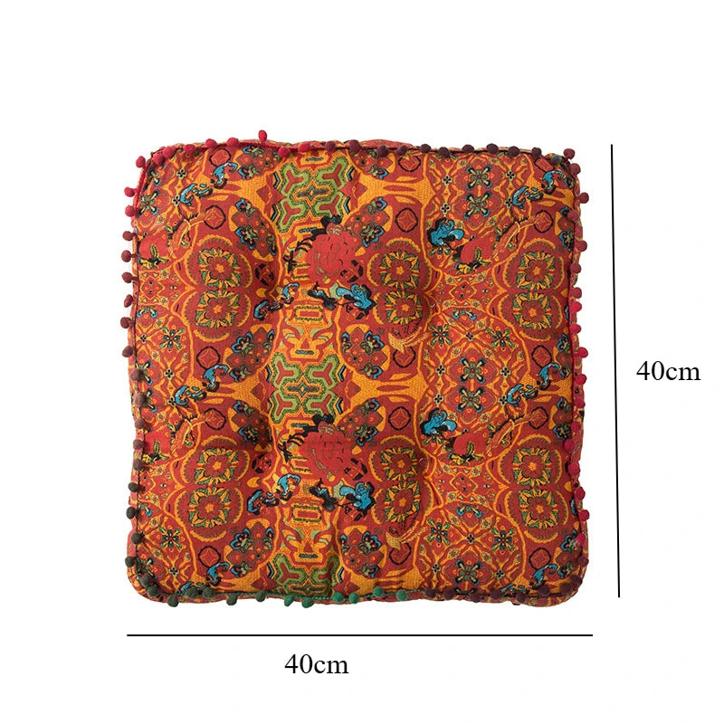 Gros coussin de sol en coton et lin épais Nesty - Esprit marocain (vue 5)