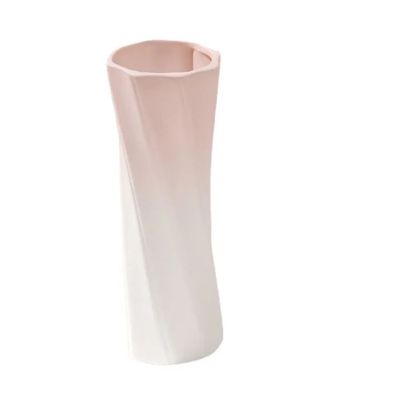 Vase en céramique rose, forme bouteille épurée - Nesty (vue 5)