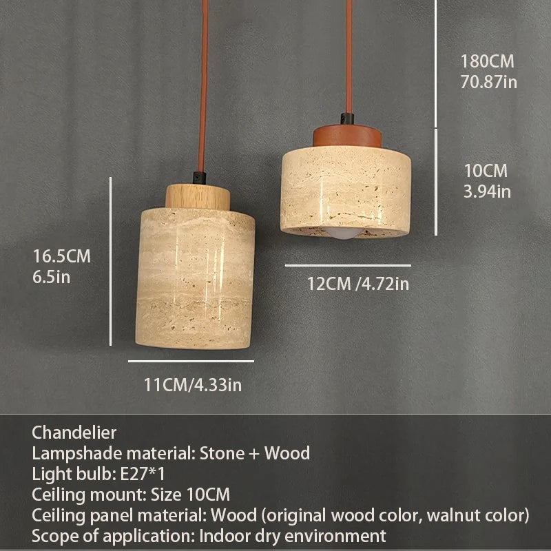 Suspension de chevet en pierre Nesty - Style wabi-sabi contemporain (vue 5)