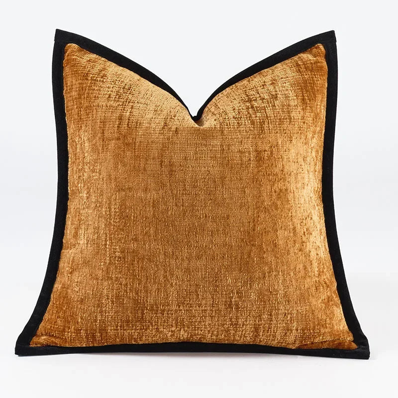 Housse de coussin en chénille épaisse Nesty - Uni, bords piqués (vue 8)