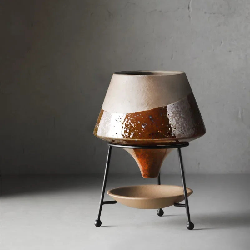 Vase en céramique bicolore — cadre en métal (vue 6) - Nesty