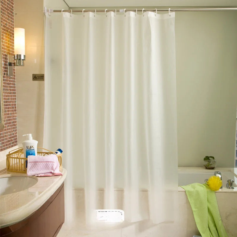 Rideau de douche uni en tissu imperméable, ambiance chaleureuse - Nesty (vue 9)