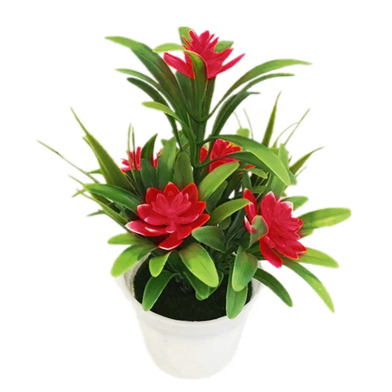 Pot de fleurs artificielles lotus Nesty - Plante déco pour bureau (vue 8)
