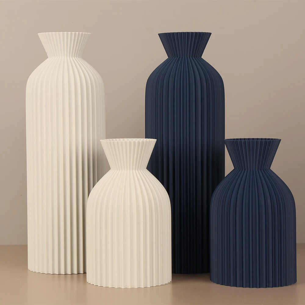 Vase strié minimaliste, style nordique et wabi-sabi - Nesty (vue 5)