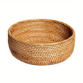 Corbeille tressée en rotin avec base en bois, panier de rangement (vue 7) - Nesty