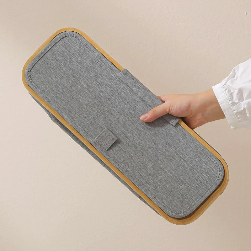 Panier de rangement pliable en tissu, couvercle et fenêtre transparente - Nesty (vue 5)