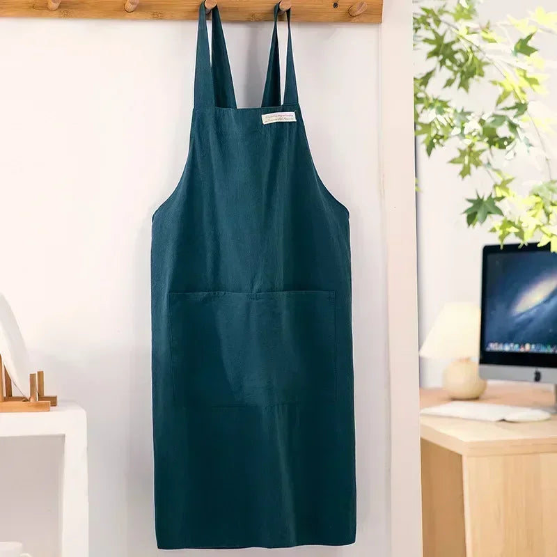 Tablier en lin uni, style japonais et coréen épuré - Nesty (vue 12)