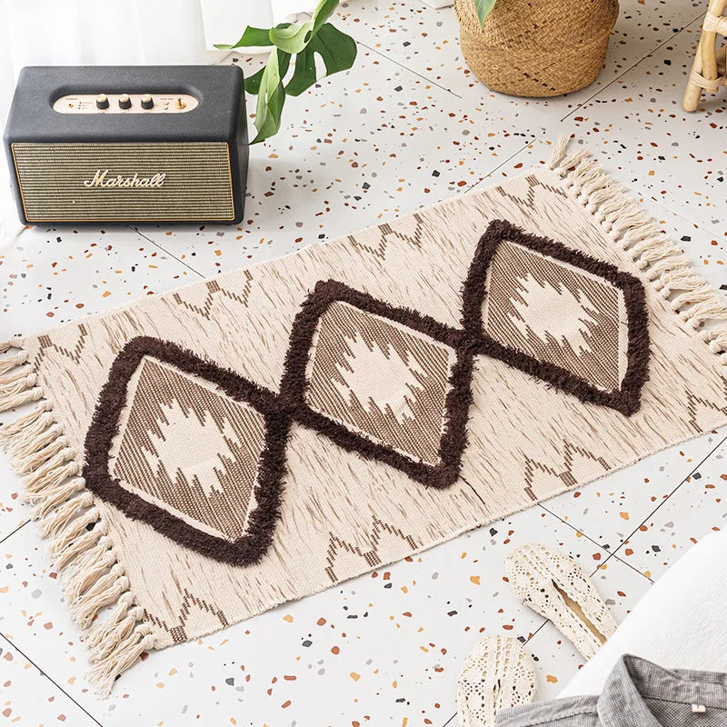 Tapis tissé main à franges — esprit bohème - Nesty (vue 23)