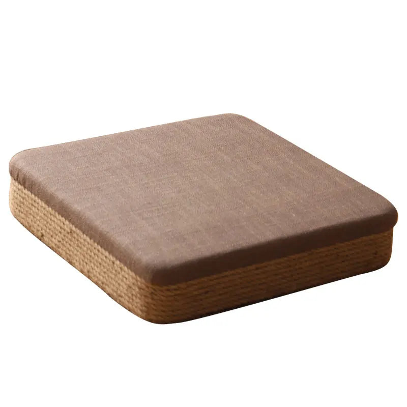 Tabouret bas en corde de chanvre Nesty - Esprit tatami fait main (vue 6)