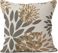 Housse de coussin en lin Nesty - Motif feuille géométrique brun clair, modèle 2 (vue 9)