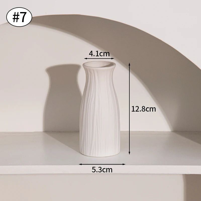 Vase en céramique blanc, style nordique épuré - Nesty (vue 9)