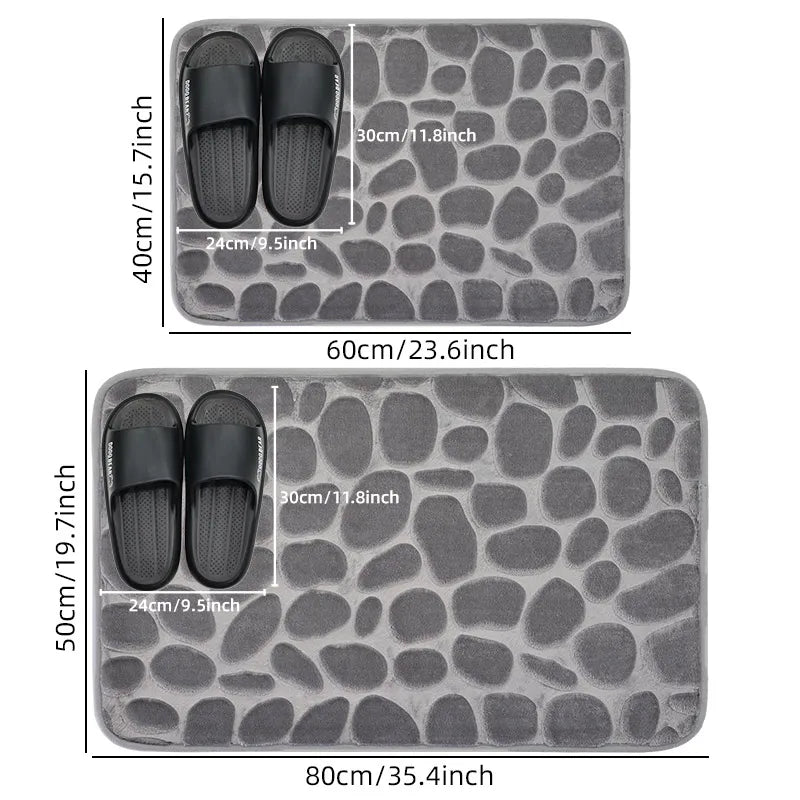 Tapis de bain en microfibre — texture galets, doux et absorbant - Nesty (vue 6)