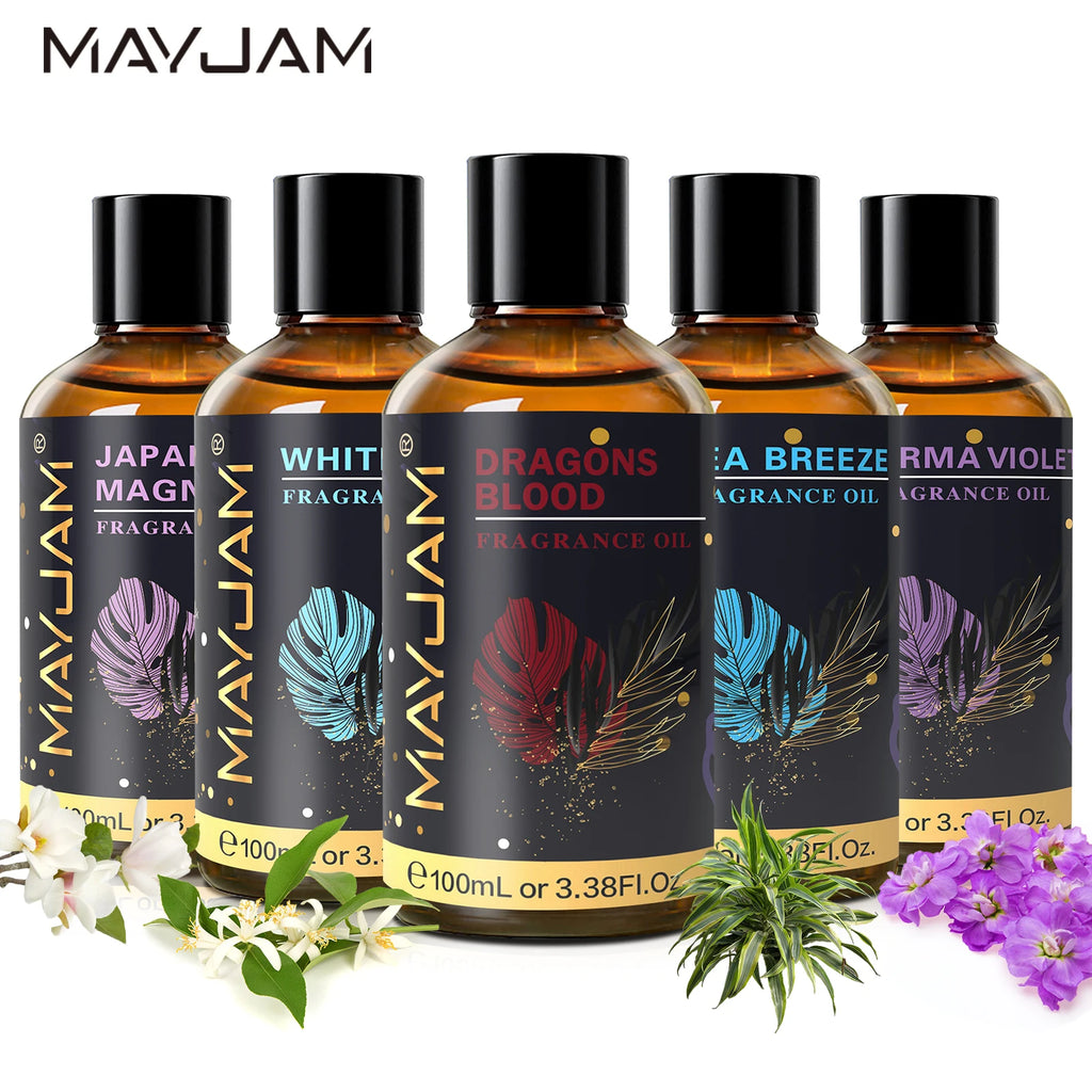 Huile parfumée d'aromathérapie Nesty - Gamme de 5 flacons MAYJAM dont Sang de dragon et Brise marine