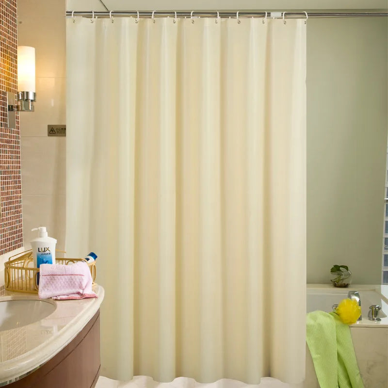 Rideau de douche uni en tissu imperméable, ambiance chaleureuse - Nesty (vue 5)
