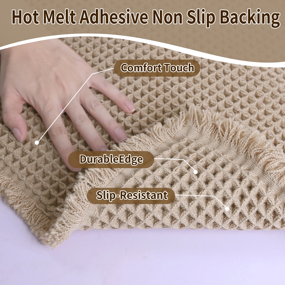 Tapis de bain gaufré à motif géométrique — antidérapant - Nesty (vue 3)