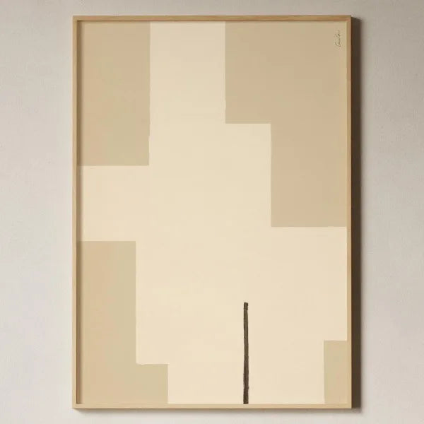 Toile imprimée géométrique texturée Nesty - Art mural minimaliste beige (vue 11)