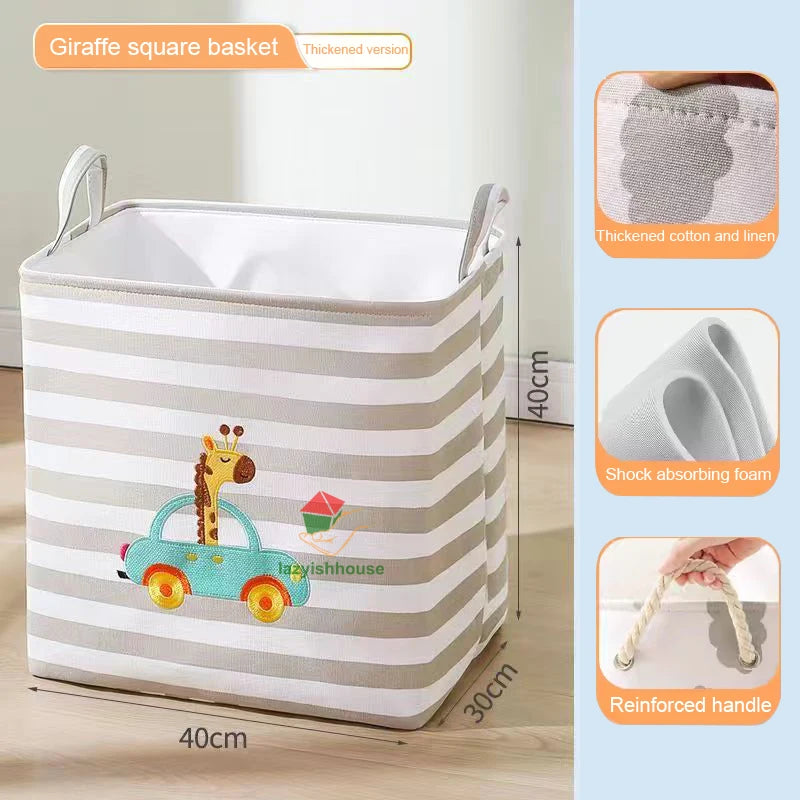 Panier de rangement pliable en lin avec poignées - Nesty (vue 15)