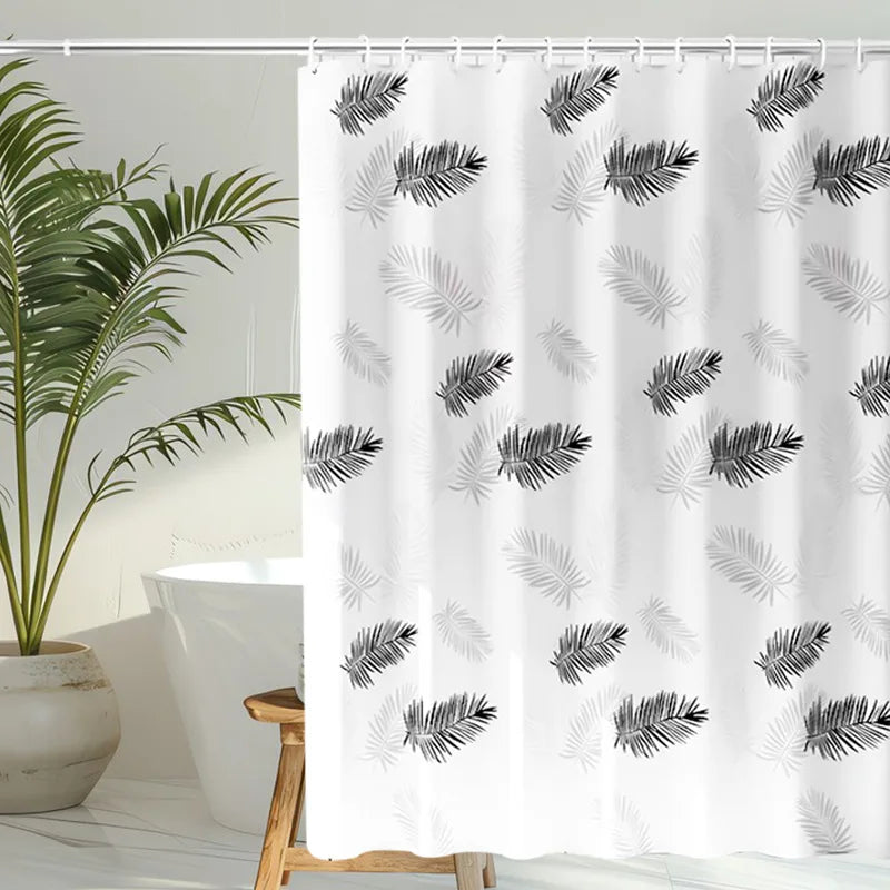 Rideau de douche vagues en PEVA imperméable, effet drapé ondulé - Nesty (vue 17)