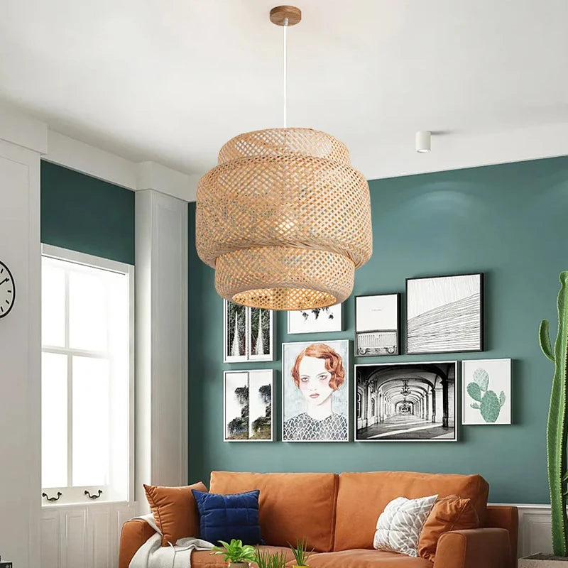 Suspension en bambou tressé Nesty - Luminaire pour salle à manger (vue 5)