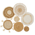 Lot de 7 paniers muraux tressés, décoration murale bohème - Nesty (vue 1)