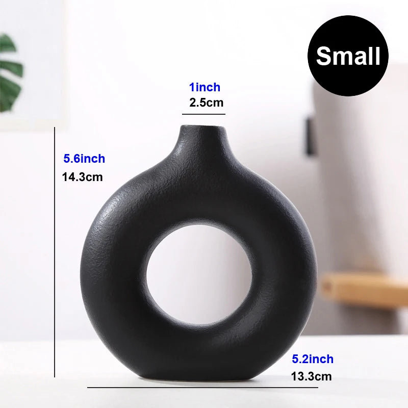 Vase céramique anneau, forme donut nordique - Nesty (vue 8)