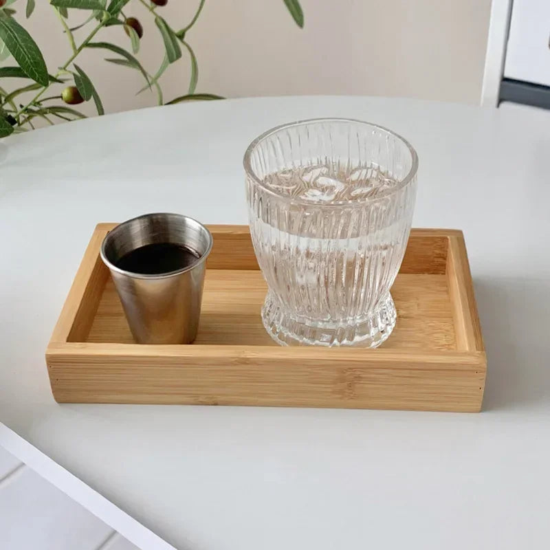 Plateau rectangulaire en bois — thé et service (vue 5) - Nesty