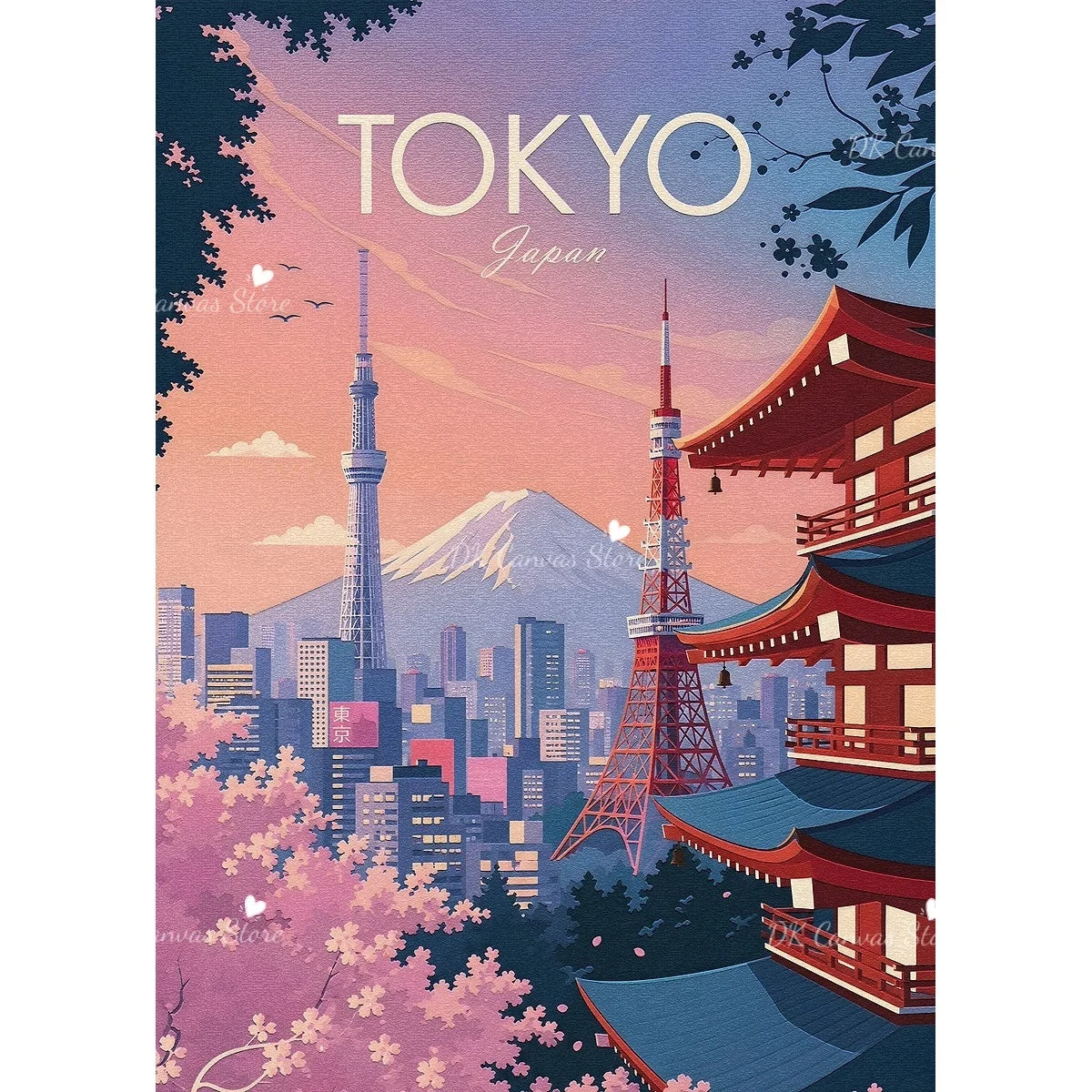 Toile murale illustrée — scène japonaise vintage - Nesty (vue 8)
