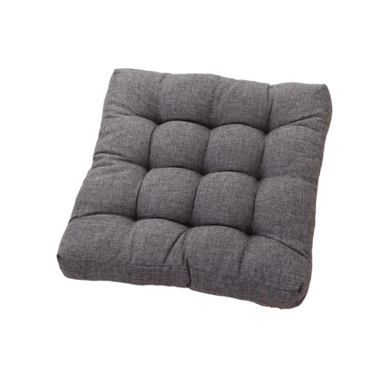 Grand coussin de sol carré en coton et lin Nesty - Esprit tatami épais (vue 8)