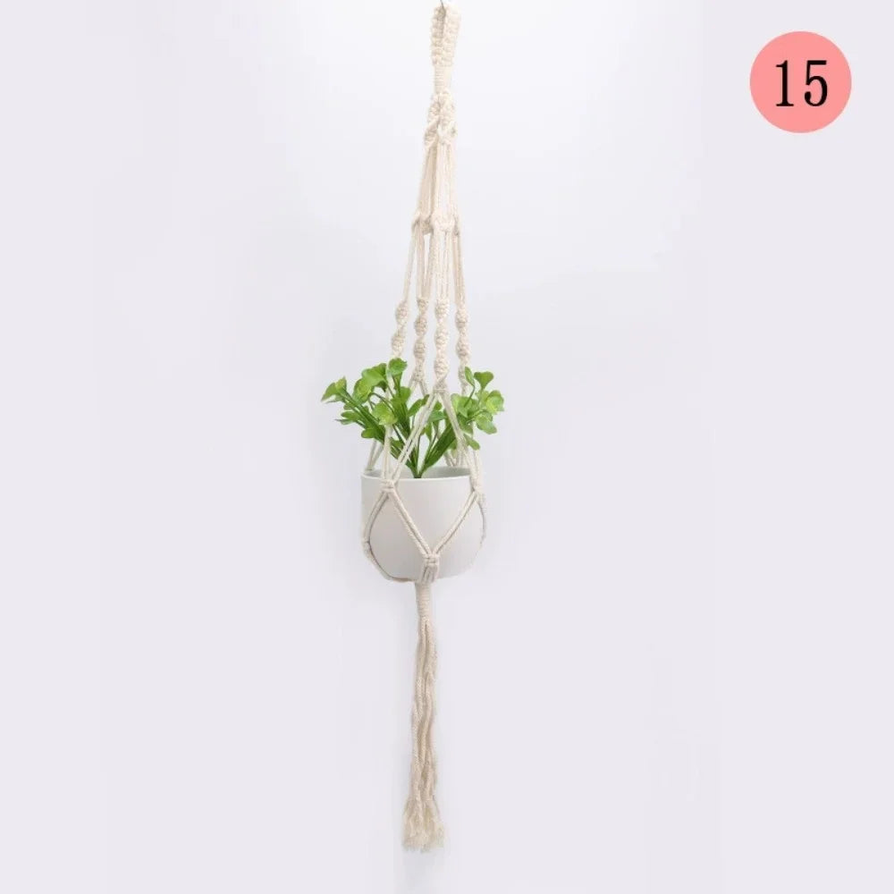 Suspension macramé pour pot de fleurs, décoration murale (vue 9) - Nesty