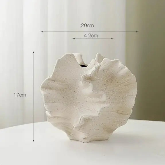 Vase en céramique à motifs ondulés — forme pétale (vue 9) - Nesty