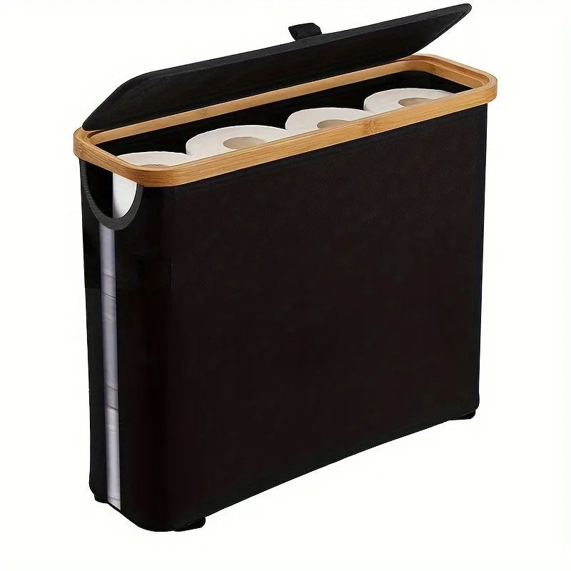 Panier de rangement pliable en tissu, couvercle et fenêtre transparente - Nesty (vue 7)