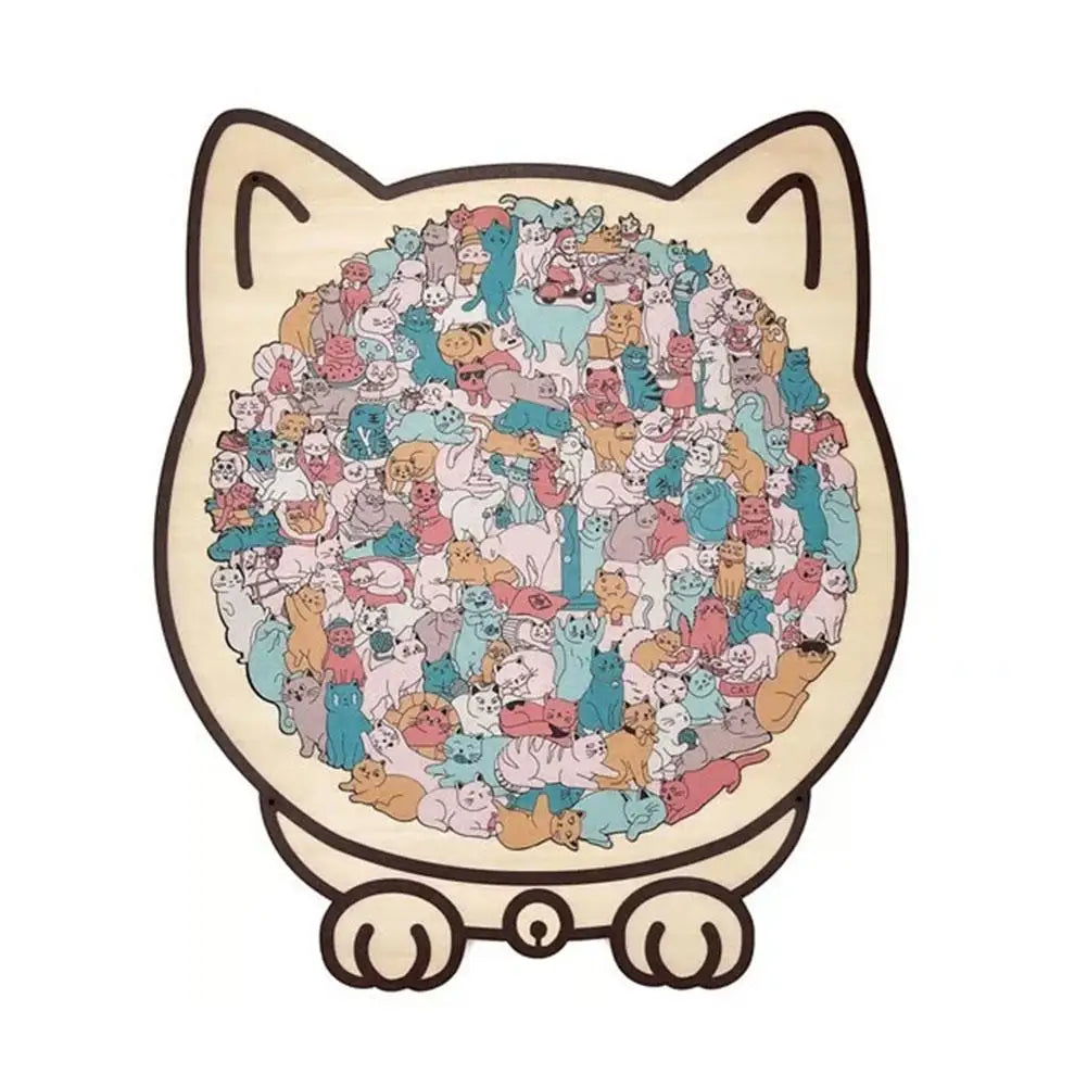 Puzzle en bois 135 pièces Nesty - Chat aux tons Morandi (vue 8)