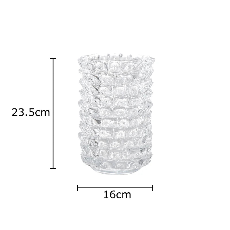 Vase en verre froissé transparent (vue 10) - Nesty