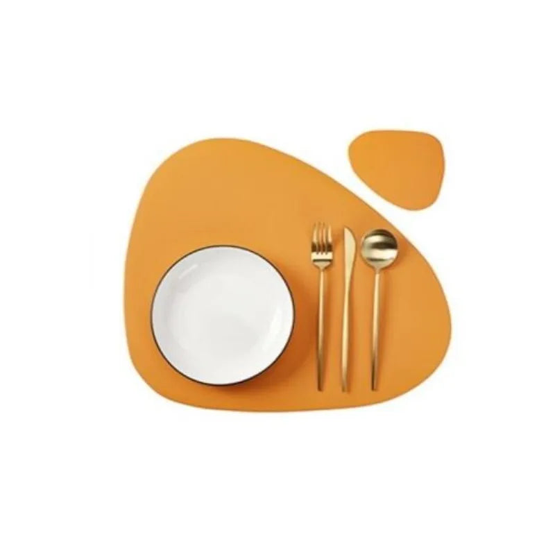 Set de table et dessous de verre en cuir synthétique, réversible - Nesty (vue 10)