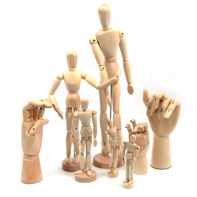Figurine articulée en bois — silhouette d'artiste - Nesty (vue 1)