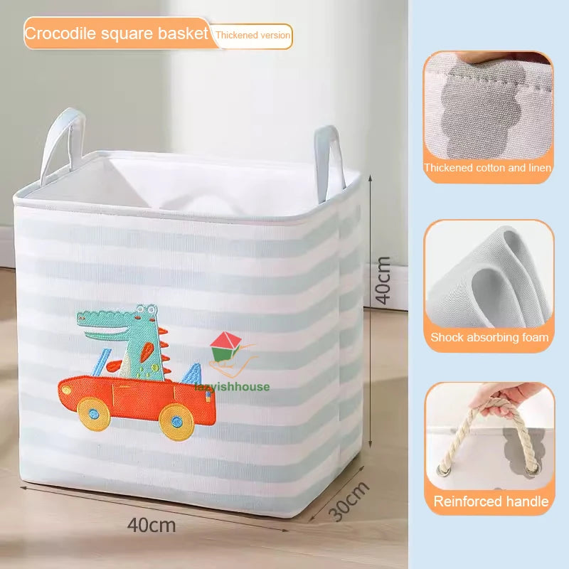 Panier de rangement pliable en lin avec poignées - Nesty (vue 14)