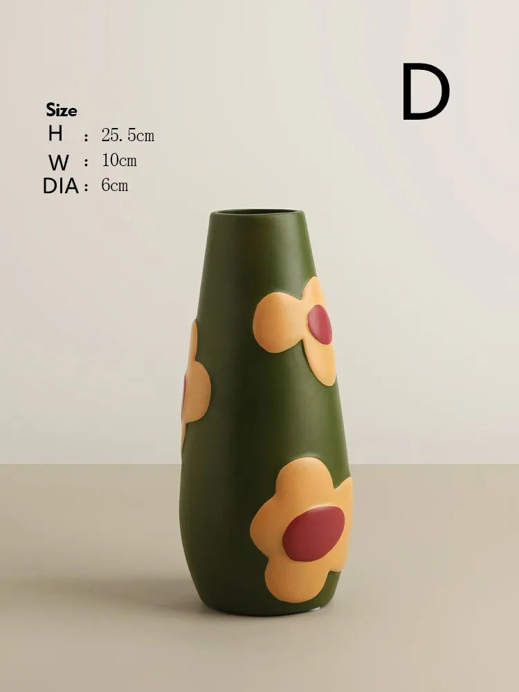 Vase céramique émaillé teintes Morandi, style nordique (vue 10) - Nesty