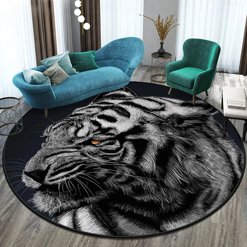 Tapis rond illustré tigre — pour chambre d'enfant - Nesty (vue 5)