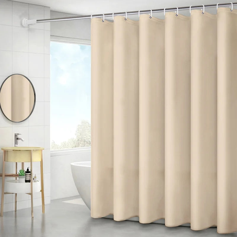 Rideau de douche uni en tissu imperméable, ambiance chaleureuse - Nesty (vue 6)
