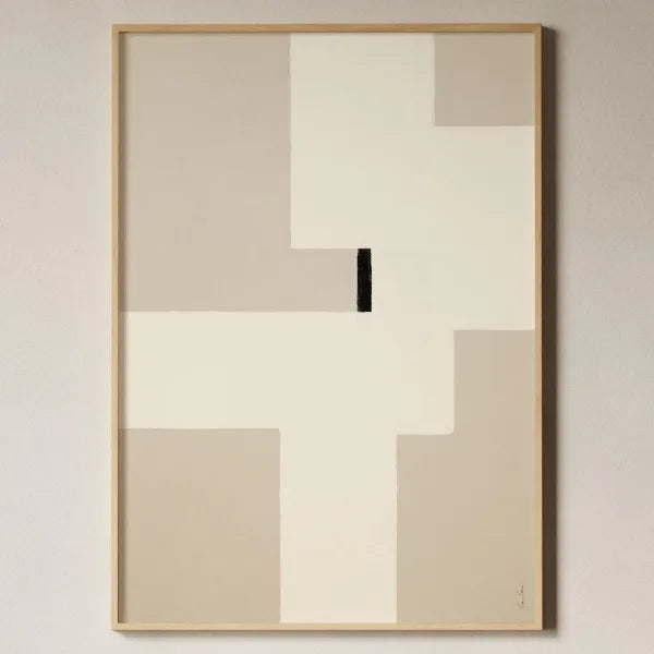 Toile imprimée géométrique texturée Nesty - Art mural minimaliste beige (vue 19)