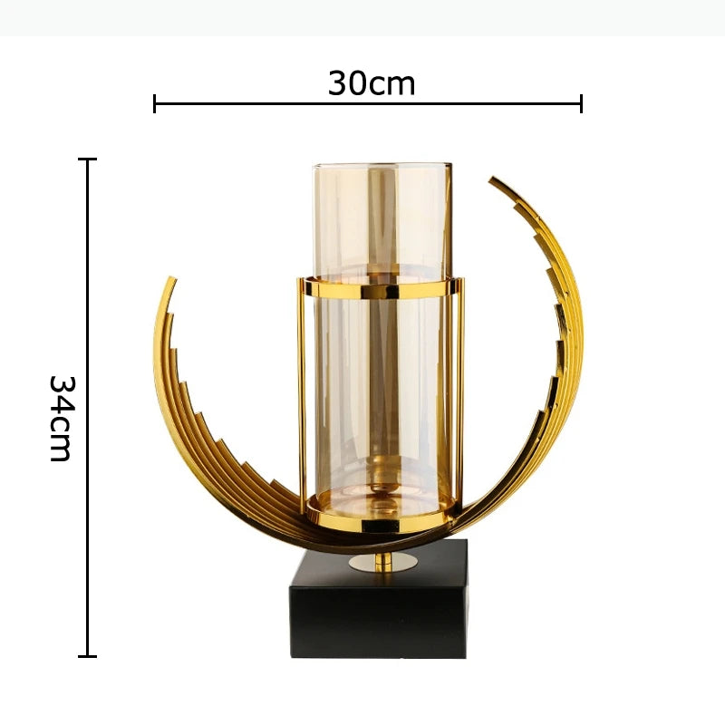 Vase en verre à base dorée — silhouette minimaliste (vue 7) - Nesty