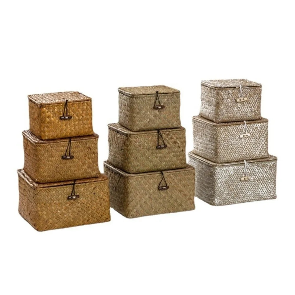 Panier de rangement en jonc de mer tressé main, éco-responsable (vue 6) - Nesty