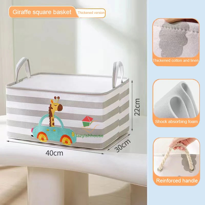 Panier de rangement pliable en lin avec poignées - Nesty (vue 10)