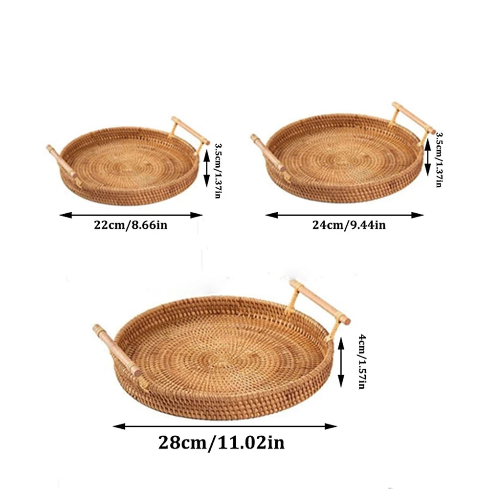 Panier rond en rotin tressé avec anse - Nesty (vue 6)