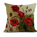 Housse de coussin en lin Nesty - Motif floral rouge, format carré (vue 7)