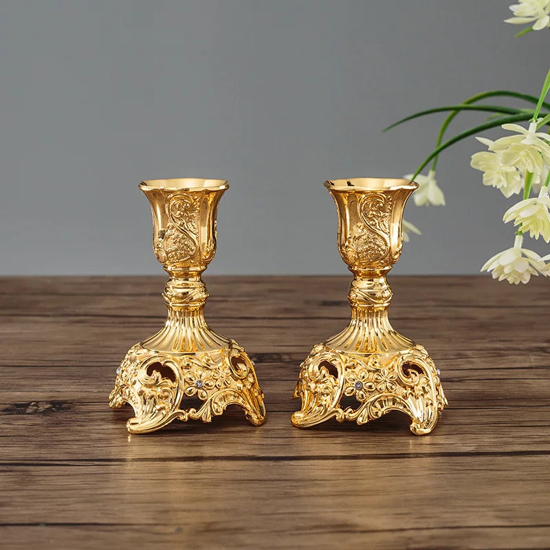 Duo de bougeoirs en métal, finition or ou argent (vue 9) - Nesty
