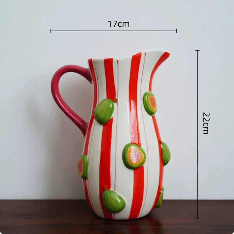 Vase en céramique à relief de figues et citrons - Nesty (vue 5)