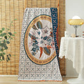 Serviette de bain en gaze de coton bio — motifs fleuris, 75 x 150 cm - Nesty (vue 6)