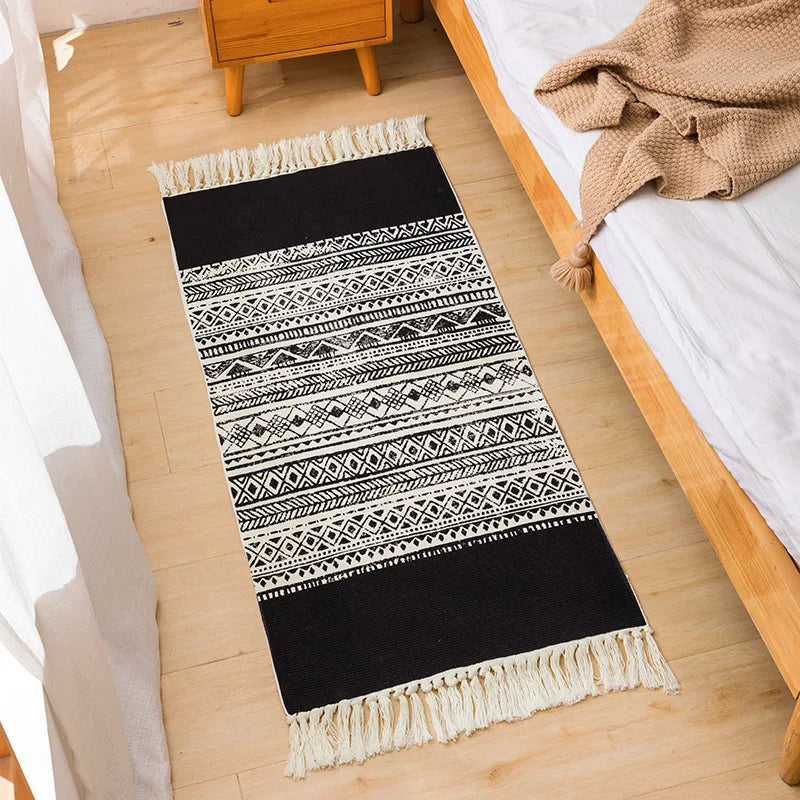 Tapis en coton et lin tissé main — motif berbère - Nesty (vue 18)